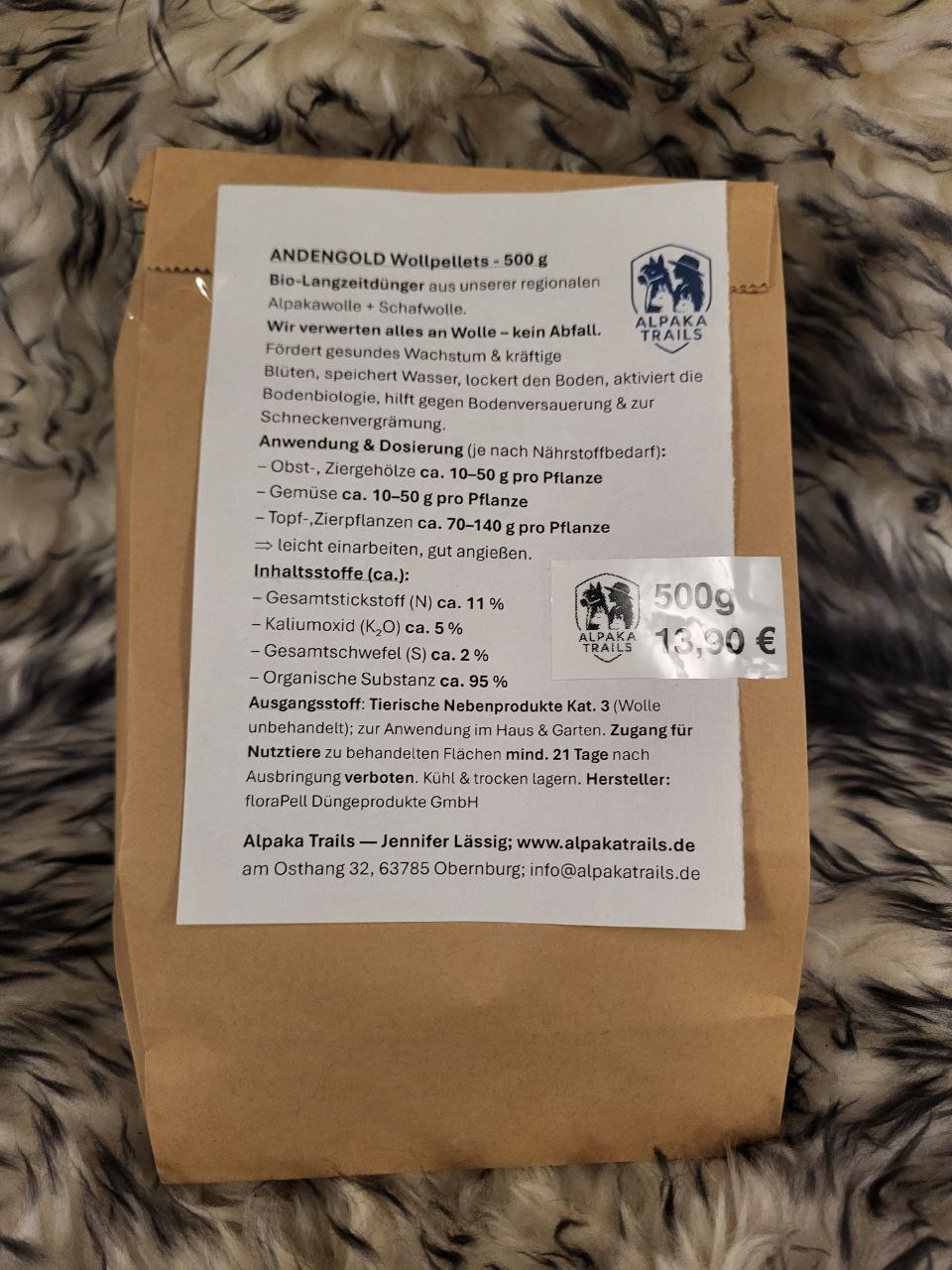 Alpaka Wollpellets Dünger – Bild 3